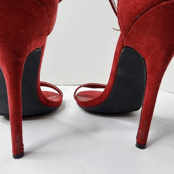 Lulus Elsi Red Single Strap Heels Women's Size 7.5 - Picture 7 of 9